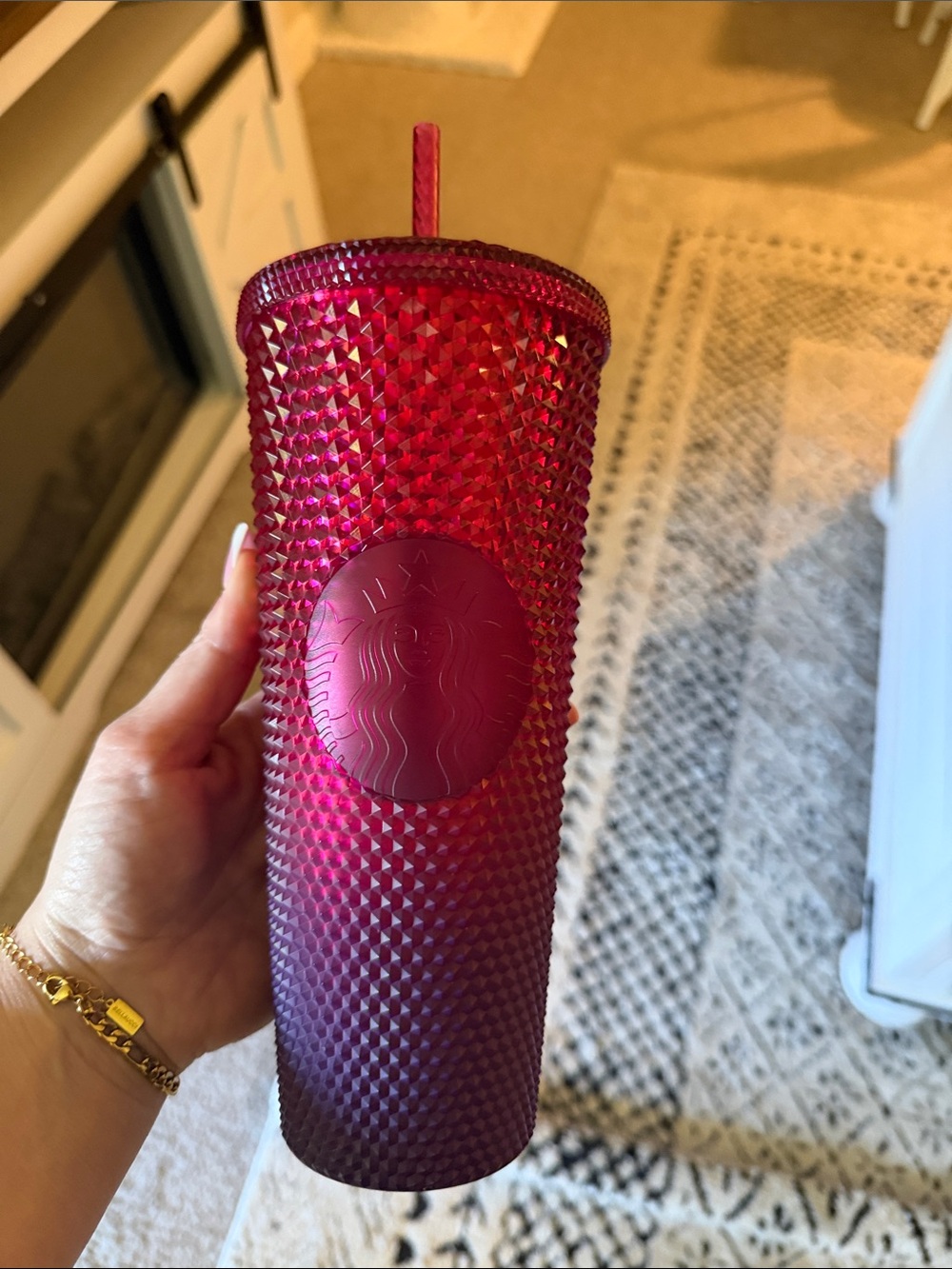 Starbucks Magenta Studded Tumbler with Straw